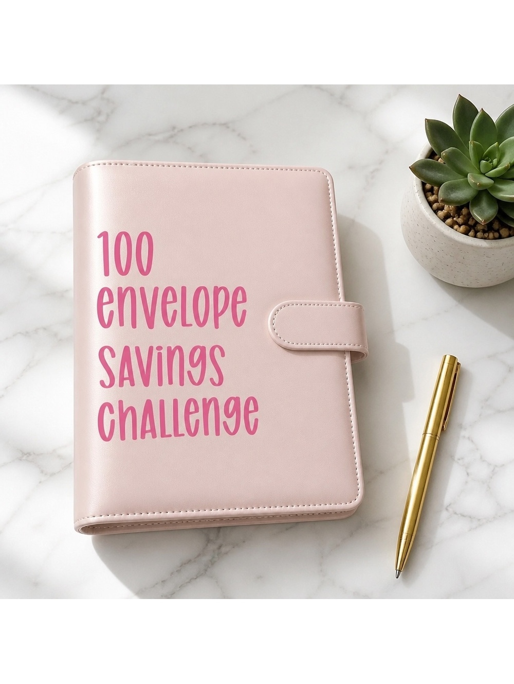 100 envelope savings challenge pink New